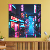Tokyo Street at Night LoFi Art Leinwanddruck (Insitu (Wohnzimmer))