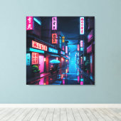 Tokyo Street at Night LoFi Art Leinwanddruck (Insitu (Holzboden))