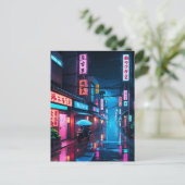 Tokyo Street at Night LoFi Art Postkarte (Stehend Vorderseite)