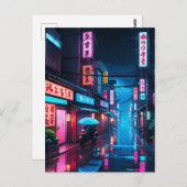 Tokyo Street at Night LoFi Art Postkarte (Vorne/Hinten)