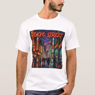 Tokyo Street Neon Anime Stadtbild Poster  T-Shirt