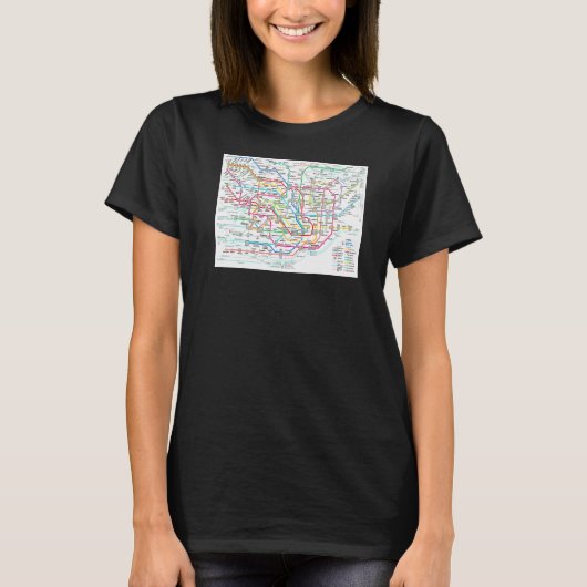 Tokyo Subway Map Japan T-Shirt (Vorderseite)