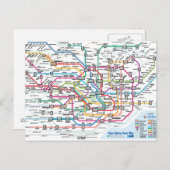 Tokyo Subway Map Postkarte (Vorne/Hinten)