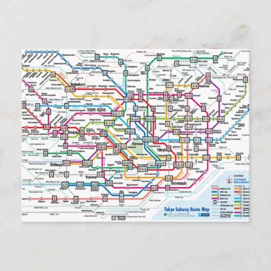 Tokyo Subway Map Postkarte (Vorderseite)