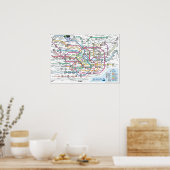 Tokyo Subway Map (Ultra High Res) Large Poster (Küche)