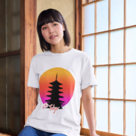 Tokyo Sunset Pagoda Urlaub T-Shirt