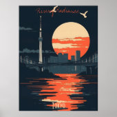 Tokyo Sunset - Urban Skyline-Silhouetten Poster (Vorne)