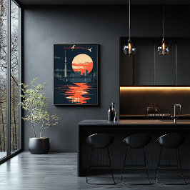 Tokyo Sunset - Urban Skyline-Silhouetten Poster