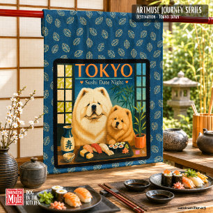 TOKYO SUSHI DATE NIGHT Art Muse -Chow Geschirrtuch