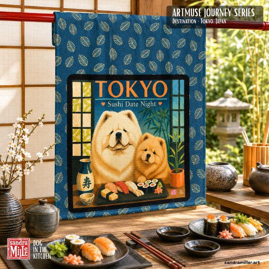 TOKYO SUSHI DATE NIGHT Art Muse -Chow Geschirrtuch