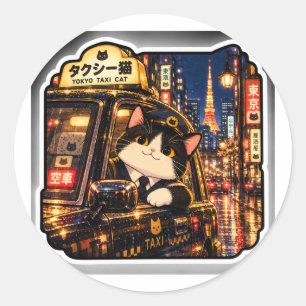 Tokyo Taxi Katze Aufkleber Japanische Stadt Nach