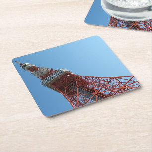 Tokyo Tower 東 京 タ ワ Rechteckiger Pappuntersetzer