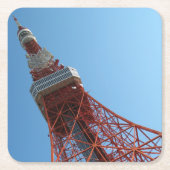 Tokyo Tower 東 京 タ ワ Rechteckiger Pappuntersetzer (Vorderseite)