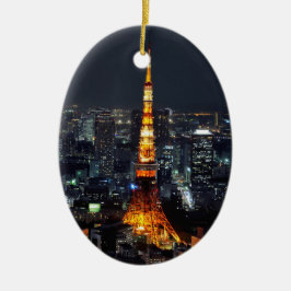 Tokyo Tower by Night: Keramik Ornament