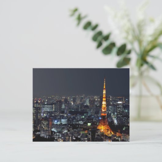 Tokyo Tower by Night: Postkarte (Stehend Vorderseite)