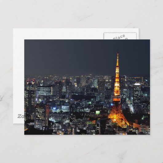 Tokyo Tower by Night: Postkarte (Vorne/Hinten)