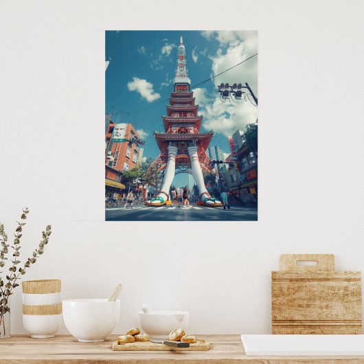 Tokyo Tower Fantasy | Surreal Cityscape Poster (Küche)