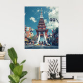 Tokyo Tower Fantasy | Surreal Cityscape Poster (Heimbüro)
