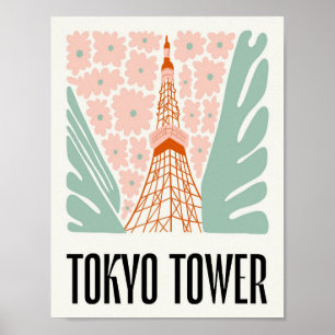 Tokyo Tower Japan abstrakte Reise Poster