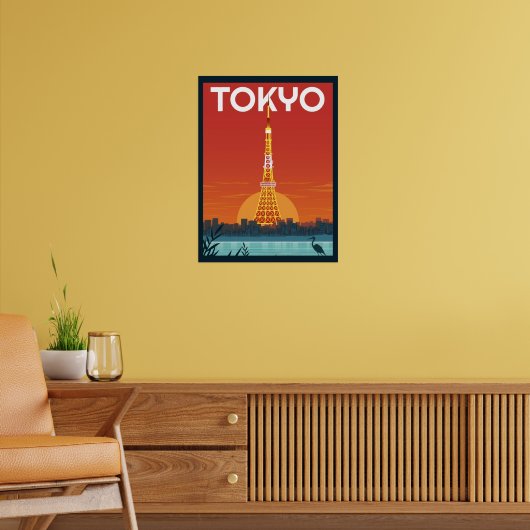 Tokyo Tower Japan Reise Retro Geschenke Poster (Wohnzimmer 2)
