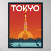 Tokyo Tower Japan Reise Retro Geschenke Poster (Vorne)
