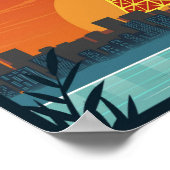 Tokyo Tower Japan Reise Retro Geschenke Poster (Ecke)