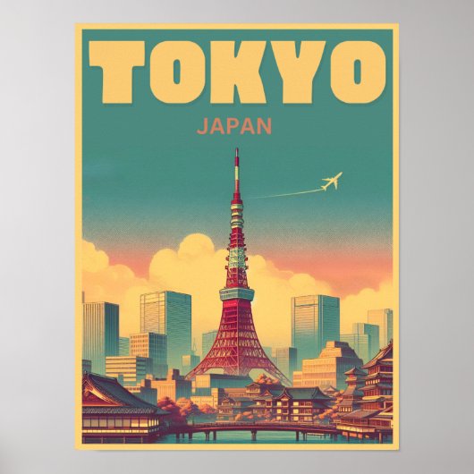 Tokyo Tower Japan Reise Vintage Geschenke Poster (Vorne)