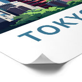 Tokyo Tower Japan Travel Print Poster (Ecke)