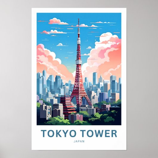 Tokyo Tower Japan Travel Print Poster (Vorne)