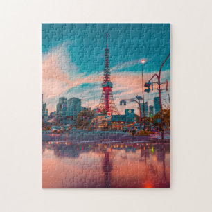 Tokyo Tower Minato-Ku Japan  City Sunset Puzzle