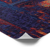 Tokyo Tower Pointillismus-Silhouette Sonnenunterga Poster (Ecke)