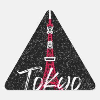 Tokyo Tower Sketch von Minato, Tokio, Japan Dreieckiger Aufkleber