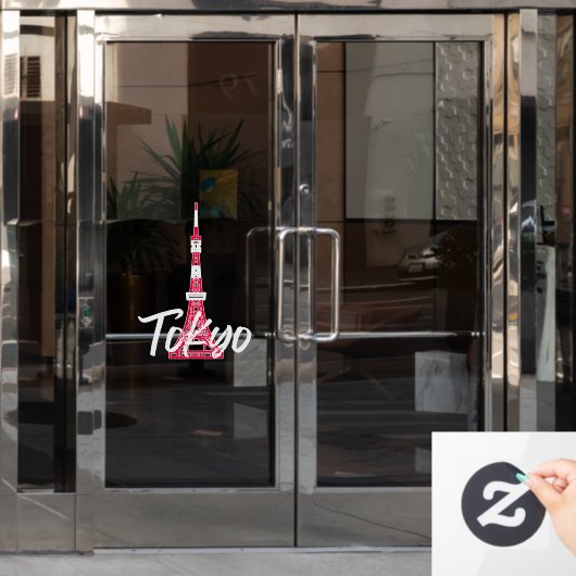 Tokyo Tower Sketch von Minato, Tokio, Japan Fensteraufkleber (Büro Tür)