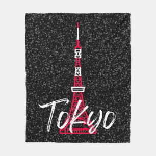 Tokyo Tower Sketch von Minato, Tokio, Japan Fleecedecke