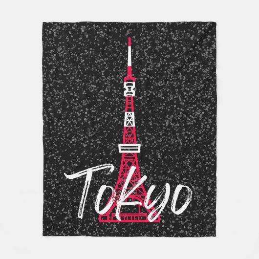 Tokyo Tower Sketch von Minato, Tokio, Japan Fleecedecke (Vorderseite)