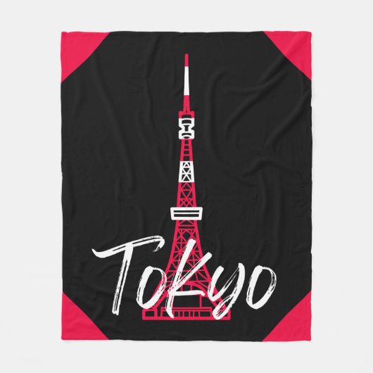 Tokyo Tower Sketch von Minato, Tokio, Japan Fleecedecke (Vorderseite)