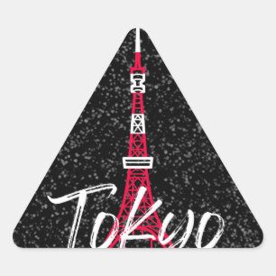 Tokyo Tower Skizze von Minato, Tokio, Japan    Dreieckiger Aufkleber