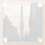 Tokyo Tower Sunrise 東 タ ワ 日 出 京 Glasuntersetzer (Rückseite)
