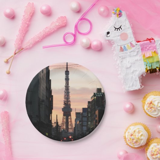 Tokyo Tower Sunrise 東 タ ワ 日 出 京 Pappteller (Party)