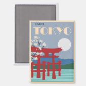 Tokyo Travel Poster Magnet (Vorderseite/Rückseite)