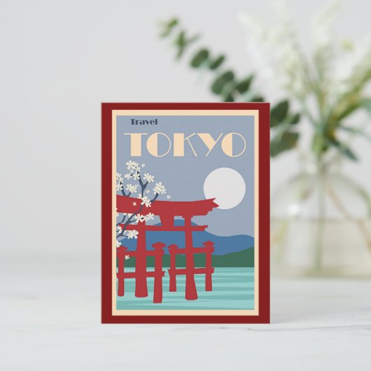 Tokyo Travel Poster Postkarte (Stehend Vorderseite)
