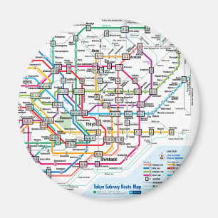 Tokyo-Untergrundbahn-Karten-Kühlschrankmagnet Magnet