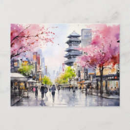 Tokyo Vibes - Städtische Kunst drucken Postkarte