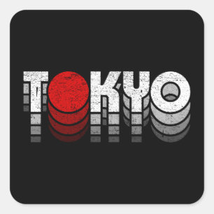 Tokyo Vintage (東京Tシャツ) Quadratischer Aufkleber