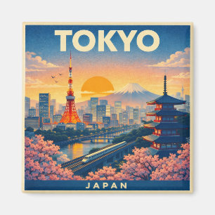 Tokyo Vintage Reise Poster Magnet