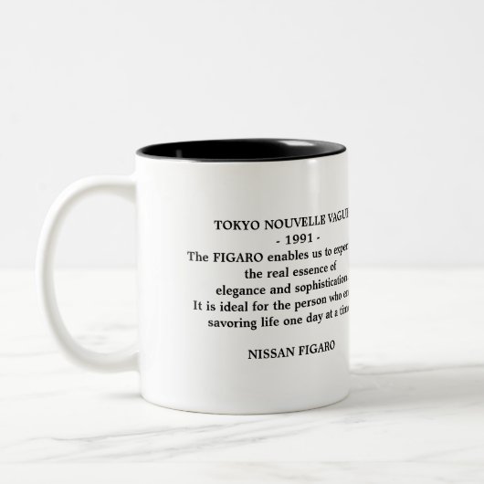 Tokyo Zitat Pink Figaro Auto Zweifarbige Tasse (Links)