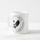 TOL Schild (2), schwarz auf weißer Tasse (Vorderseite Links)