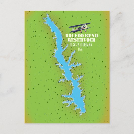 Toledo Bend Reservoir Texas & Louisiana Karte (Vorderseite)