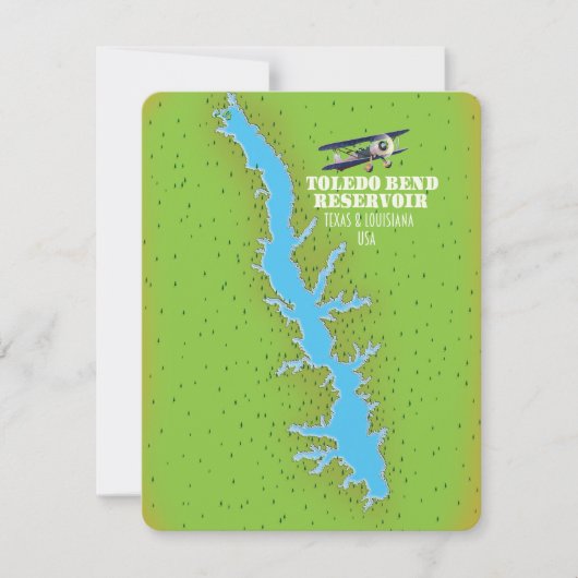 Toledo Bend Reservoir Texas & Louisiana Karte (Vorderseite)