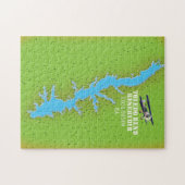 Toledo Bend Reservoir Texas & Louisiana Karte Puzzle (Horizontal)